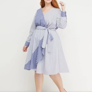 Faux Wrap Fit and Flare GORGEOUS Dress